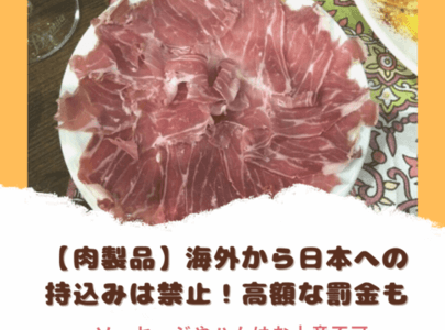 【肉製品】海外から日本への持込み対応厳格化・罰金も｜ソーセージやハムはお土産不可